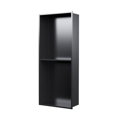 Black Modern Design Style Recessed Bathtub Wall Niche Shower Insert with Chrome Trim