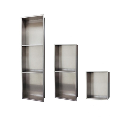 Black Modern Design Style Recessed Bathtub Wall Niche Shower Insert with Chrome Trim