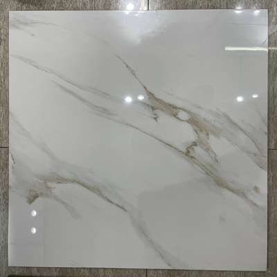Acid-Resistant Full Body Porcelanato Polished 60x60 Tiles with Gold Calacatta Marble