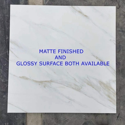 Acid-Resistant Full Body Porcelanato Polished 60x60 Tiles with Gold Calacatta Marble