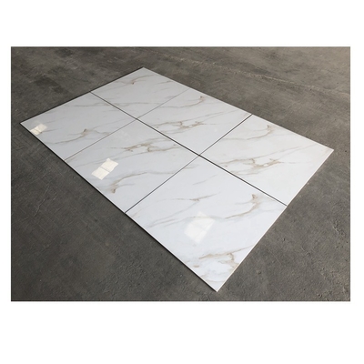 Acid-Resistant Full Body Porcelanato Polished 60x60 Tiles with Gold Calacatta Marble