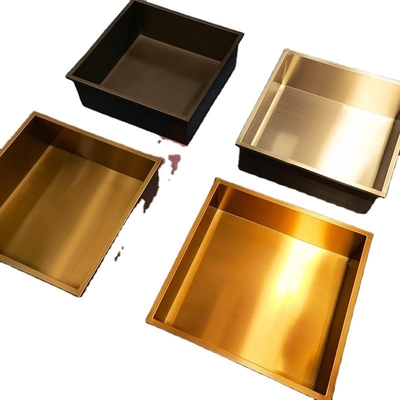 Modern Bathroom Design LED Gold Recessed Shower Niche with SMC Tile and Trim