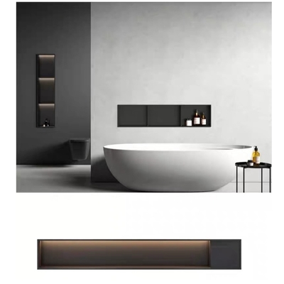 Electroplated Stainless Steel Shower Niche with Waterproof LED Strip Lights Materials