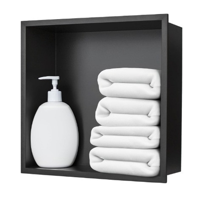 Upgrade Your Bathroom Storage with a Modern Stainless Steel Niche Shelf and LED Light
