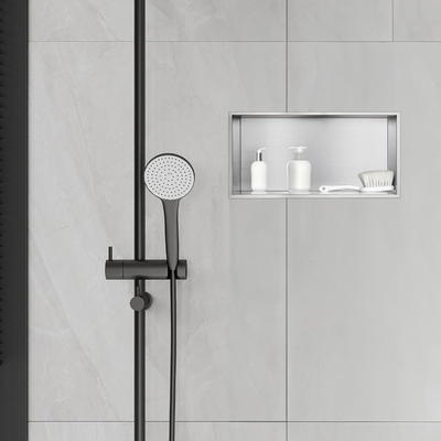 Stainless Steel Shower Niche 12&quot;x24&quot; and Double Shelf Wall Niche for Modern Hotel Design