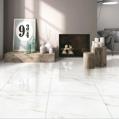 Lobby Floor Tiles Modern Style 600x600 Polished Porcelain Calacatta Marble Tiles