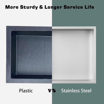 Stainless Steel Shower Niche 12&quot;x24&quot; and Double Shelf Wall Niche for Modern Hotel Design