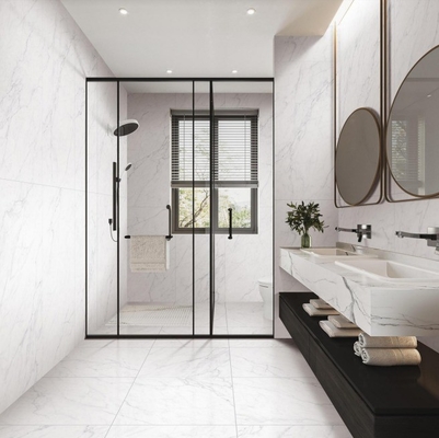Lobby Floor Tiles Modern Style 600x600 Polished Porcelain Calacatta Marble Tiles
