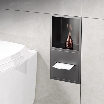 304 Stainless Steel Luxury Toilet Paper Niches for Bathroom Shower Wall Storage Beige