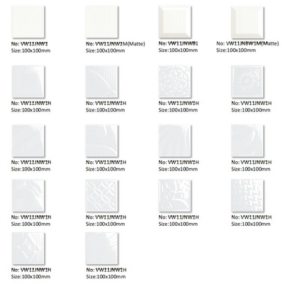 Ceramic Tiles for Bathroom and Living Room 150 X 150mm Pure White Subway Wall Tile