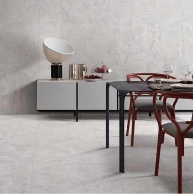 Modern Style Porcelain Tiles Light Grey and White Travertine Look Outdoor Wall Tile