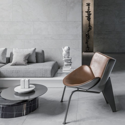 Modern Style Porcelain Tiles Light Grey and White Travertine Look Outdoor Wall Tile