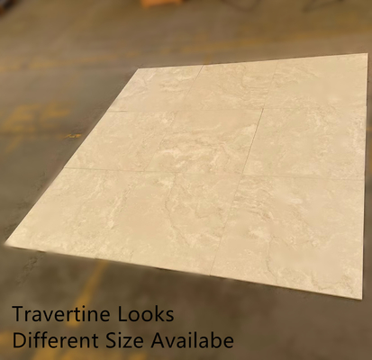 Modern Style Porcelain Tiles Light Grey and White Travertine Look Outdoor Wall Tile