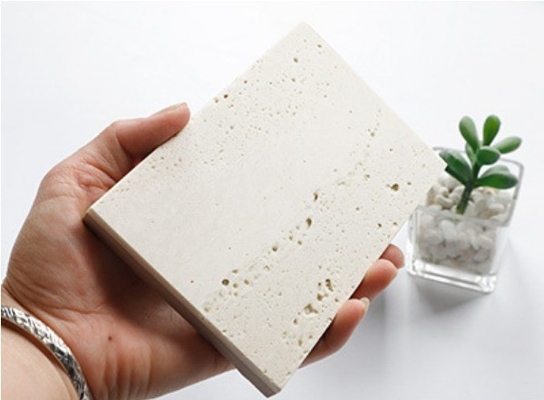 60x60 Cream Porcelain Tiles Grade AAA Polished Travertine Tile for Indoor Applications