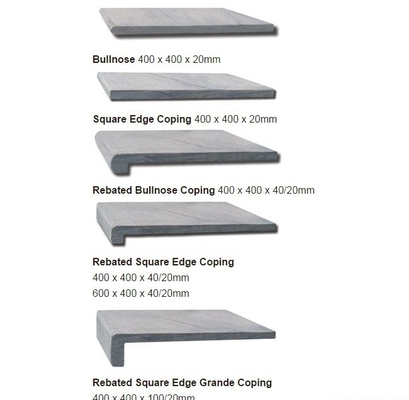 Water Absorption 0.5% 20mm Pool Tiles and Coping in Stone Imitation Texture for Pool