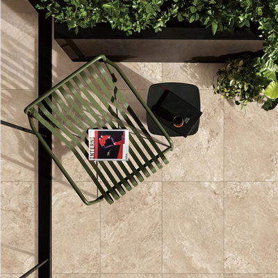 Modern Style Porcelain Pool Border Tile with Travertine Look and 60x60 Floor Tiles