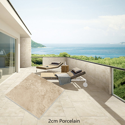 Modern Style Porcelain Pool Border Tile with Travertine Look and 60x60 Floor Tiles
